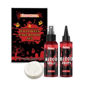DOWMOO 3-Piece Halloween Fake Blood Makeup Set, 3 Piece Set