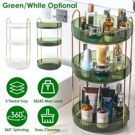 Fresh Fab Finds 3 Tier Rotating Makeup Organizer 360° Spinning Perfume Cosmetic Storage Tray 55LBS Load Countertop Shelves for Lotion Lipstick