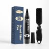 EAST MOON Beard Filling Pen with Comb, Deep Brown, 2-Piece Set