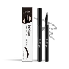 Eelhope(Black) Four-Prong Eyebrow Pencil Micro-Prong Applicator Waterproof And Sweat Resistant Long-Lasting Eyebrow Pencil Moisturizes And Nouris