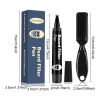 EAST MOON Beard Filling Pen with Comb, Deep Brown, 2-Piece Set
