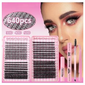4PCS Hotmelt DIY Self-grafting Large Capacity 640 Single-cluster Thick European And American False Eyelash Book Set (Option: 4PCS)