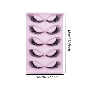 5 Pairs False Lashes Eyelashes Extension Cluster, Faux Mink Fluffy Long Full Look Eye Bottom,  Dramatic Cosmetic Makeup (Option: 5 Pairs)