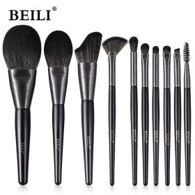 Beili Christmas Gift Makeup Brush Set Of 10, Kabuki Brushes With Synthetic Hair For Foundation, Concealer, And Eyeshadow. (Option: MC10)