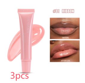 Glossy Lip Glaze Waterproof Long Lasting Lip Gloss Glossy Mirror Tea Red Liquid Lipstick Doodle Lip Korean Makeup (Option: 01 RIBBON-10ml-3pcs)