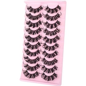 10 Pairs False Lashes Eyelashes Extension Cluster, Faux Mink Fluffy Long Full Look Eye Bottom, Dramatic Cosmetic Makeup (Option: 10 Pairs)