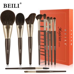 Baili 10pcs Rose Gold Tube Synthetic Hair Vegan Luxury Makeup Brush Set Contour Blush Brush Set (Option: MA10)