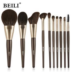 Beili Christmas Gift Makeup Brush Set Of 10, Kabuki Brushes With Synthetic Hair For Foundation, Concealer, And Eyeshadow. (Option: MA10)