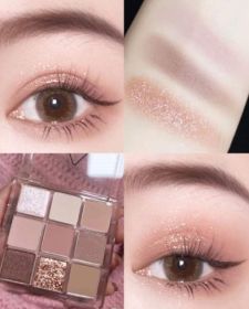 9 colors Shiny Eyeshadow Palette Matte Butter and Orange Brown Plate Earth-toned shimmering pearlescent  2025 new (Color: New style3-Bean paste color)