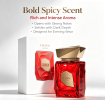 Unisex Bold Spicy Eau de Parfum Spray 100ml, Luxurious Red Geometric Crystal Bottle Fragrance, Long Lasting Rich Scent Perfume