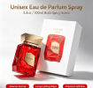 Unisex Bold Spicy Eau de Parfum Spray 100ml, Luxurious Red Geometric Crystal Bottle Fragrance, Long Lasting Rich Scent Perfume