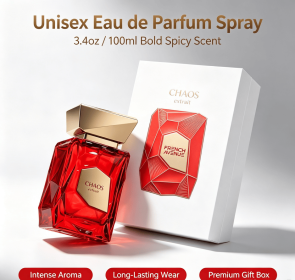 Unisex Bold Spicy Eau de Parfum Spray 100ml, Luxurious Red Geometric Crystal Bottle Fragrance, Long Lasting Rich Scent Perfume (style: French Avenue - Ruby)