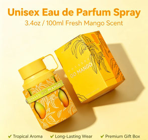 Unisex Gourmand Eau de Parfum Spray 100ml, Warm Coffee Sweet Scent Fragrance, Unique Can Shaped Perfume Bottle, Long Lasting Daily Fragrance (style: Water bottle - Mango)