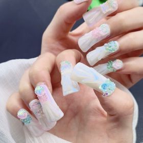 2026 Gothic charm meticulously crafted wearable nails, Valentine's Day long duck-bill shaped press-on false nail set, handcrafted false nail piec (size: S)