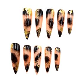 2026 Gothic Charm Press-on Nails, Valentine's Day Medium Almond-shaped Press-on False Nail Set. Handmade false nail pieces (size: L)