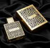 3.4 FL OZ Oriental Luxury Unisex Perfume, Ornate Gold Hollow Carved Square Bottle Eau de Parfum, Large-Size Decorative Vanity Fragrance